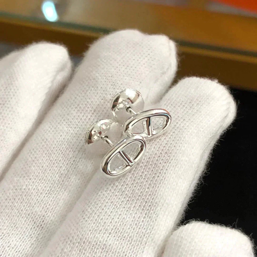 [Marin]CHAINE SMALL EARRINGS GOLD AND SILVER