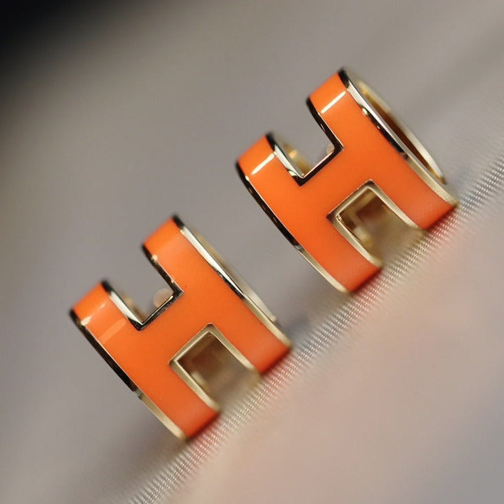 [Marin]MINI POP H EARRINGS ORANGE