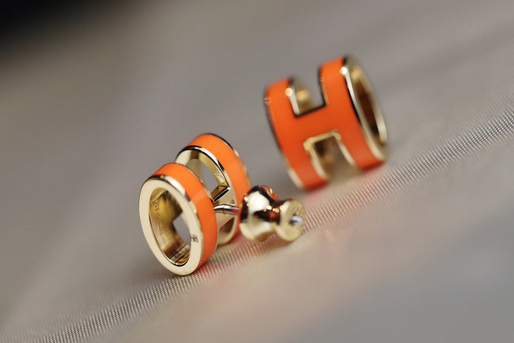 [Marin]MINI POP H EARRINGS ORANGE