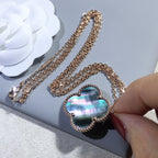 [Marin]CLOVER 25MM GOLD DARK MOP BIG CLOVER NECKLACE