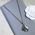 [Marin]CLOVER 25MM GOLD DARK MOP BIG CLOVER NECKLACE
