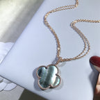[Marin]CLOVER 25MM GOLD DARK MOP BIG CLOVER NECKLACE