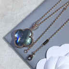 [Marin]CLOVER 25MM GOLD DARK MOP BIG CLOVER NECKLACE