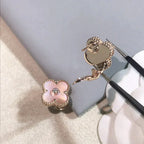 [Marin]BOUCLES D'OREILLES CLOVER MEDIUM 1 MOTIFS NŒUD PAPILLON ROSE DIAMANT