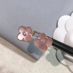[Marin]BOUCLES D'OREILLES CLOVER MEDIUM 1 MOTIFS NŒUD PAPILLON ROSE DIAMANT