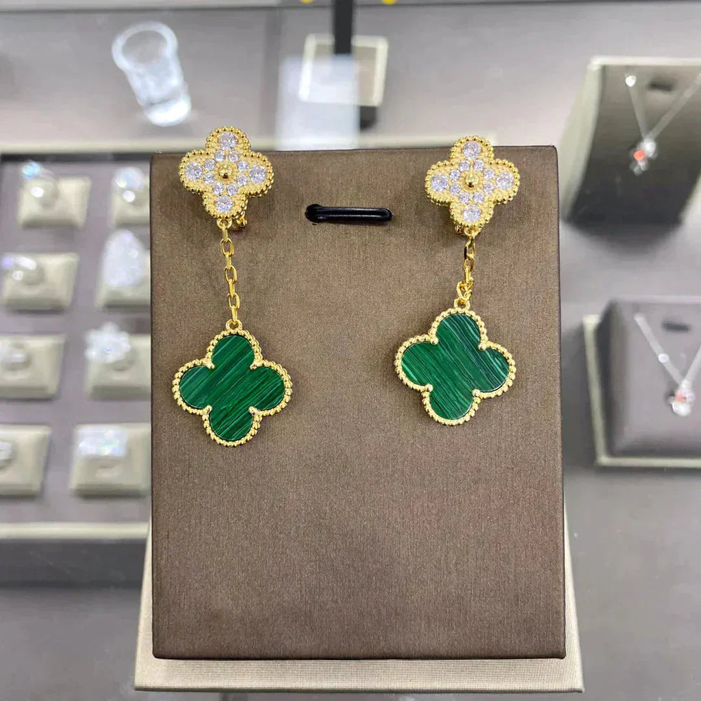 [Marin]CLOVER  2 MOTIFS  DIAMOND  EARRINGS (MULTIPLE CHOICESç´