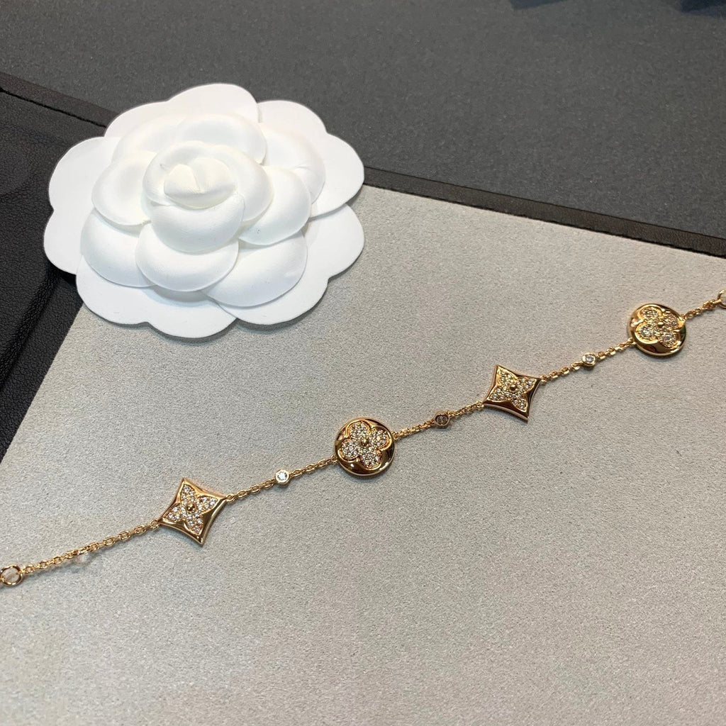 [Marin]STAR AND SUN 4 MOTIFS GOLD DIAMONDS BRACELET