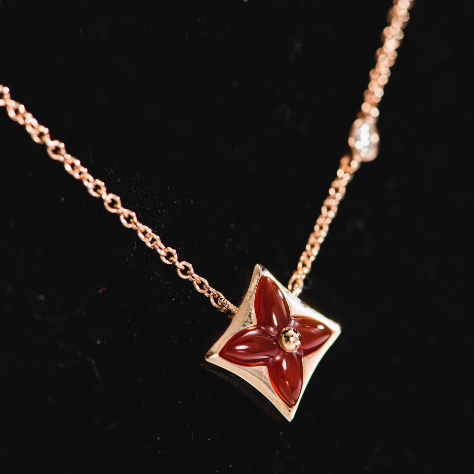 [Marin]STAR NECKLACE PINK GOLD 1 DIAMOND