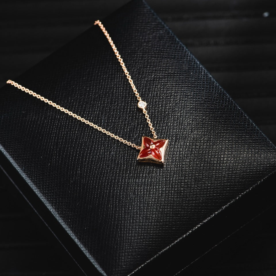 [Marin]STAR NECKLACE PINK GOLD 1 DIAMOND