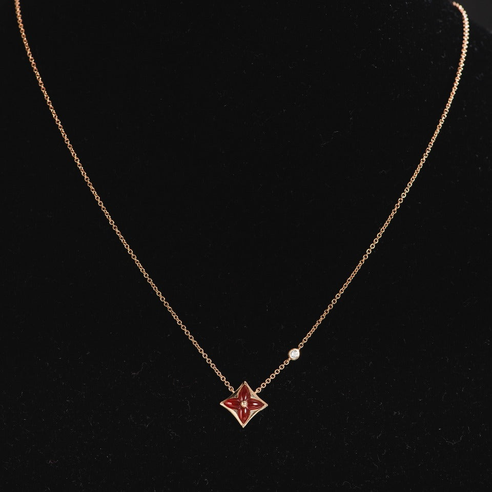 [Marin]STAR NECKLACE PINK GOLD 1 DIAMOND