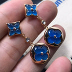 [Marin]BOUCLES D'OREILLES STAR AND SUN EN AGATE ET DIAMANTS