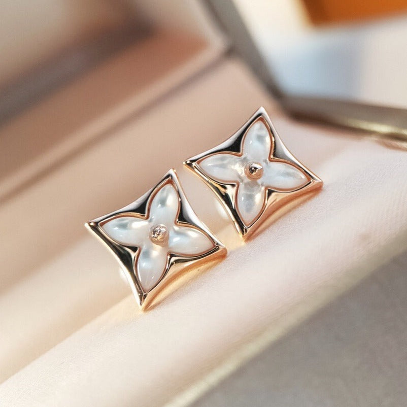 [Marin]STAR MOP PINK GOLD EARRINGS