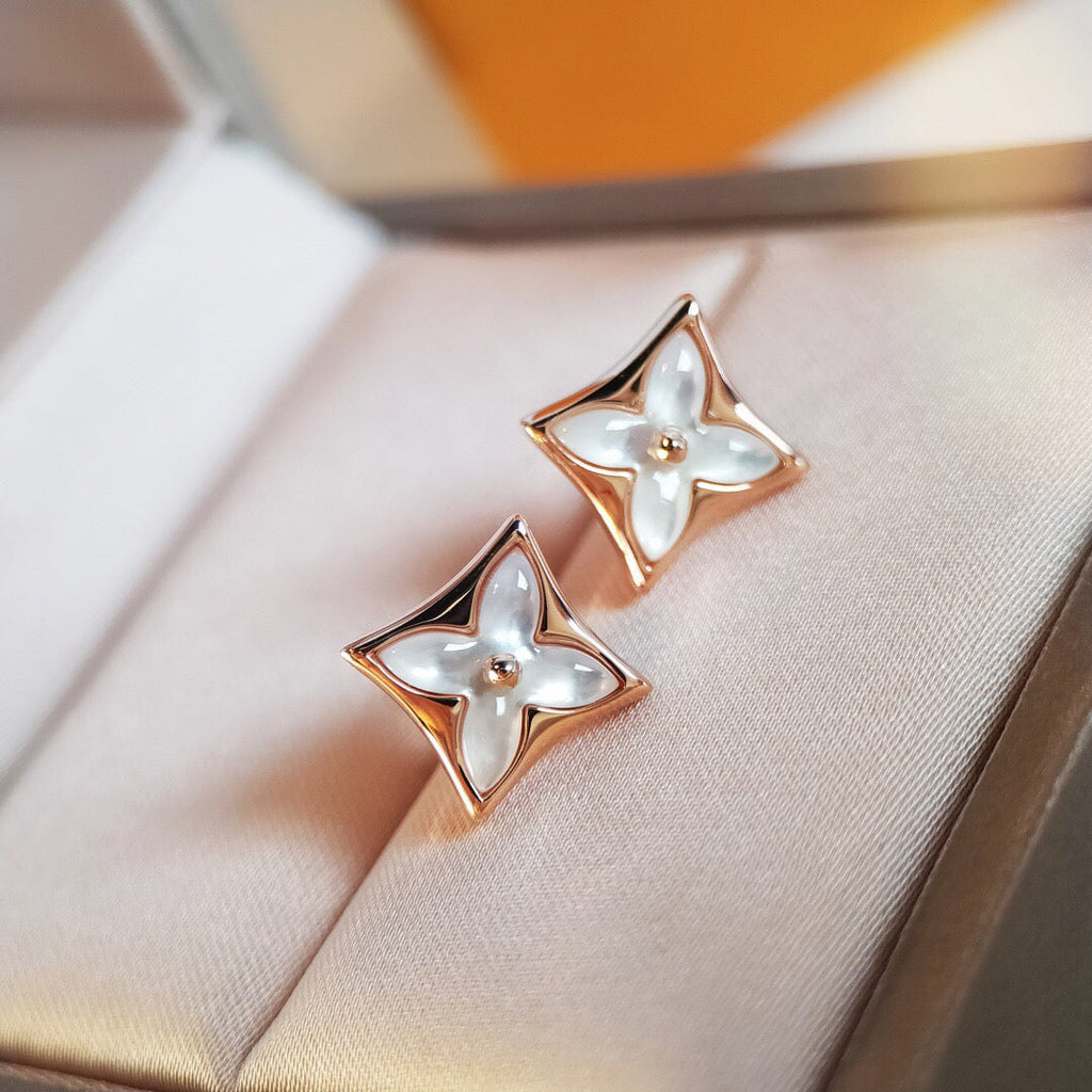 [Marin]STAR MOP PINK GOLD EARRINGS