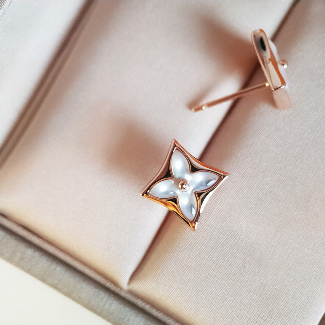 [Marin]STAR MOP PINK GOLD EARRINGS