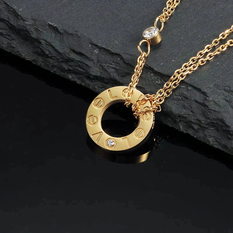 [Marin]LOVE NECKLACE 16MM 2 DIAMONDS