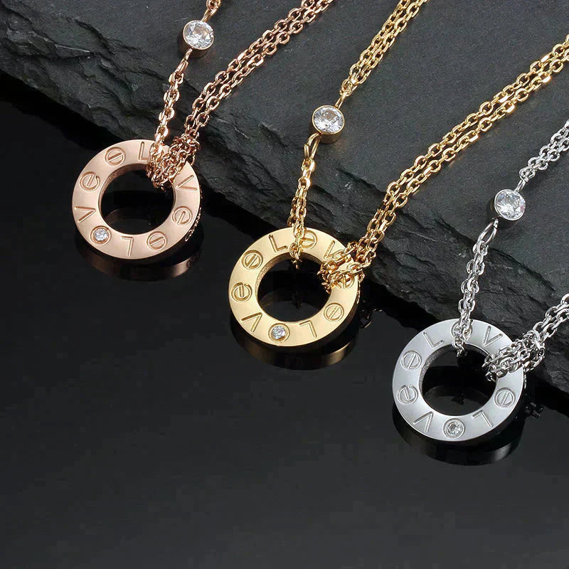 [Marin]LOVE NECKLACE 16MM 2 DIAMONDS