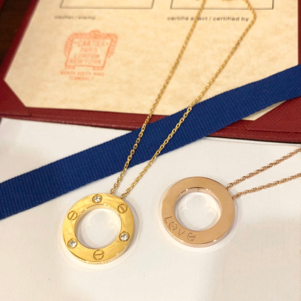 [Marin]LOVE NECKLACE 16MM 3 DIAMONDS