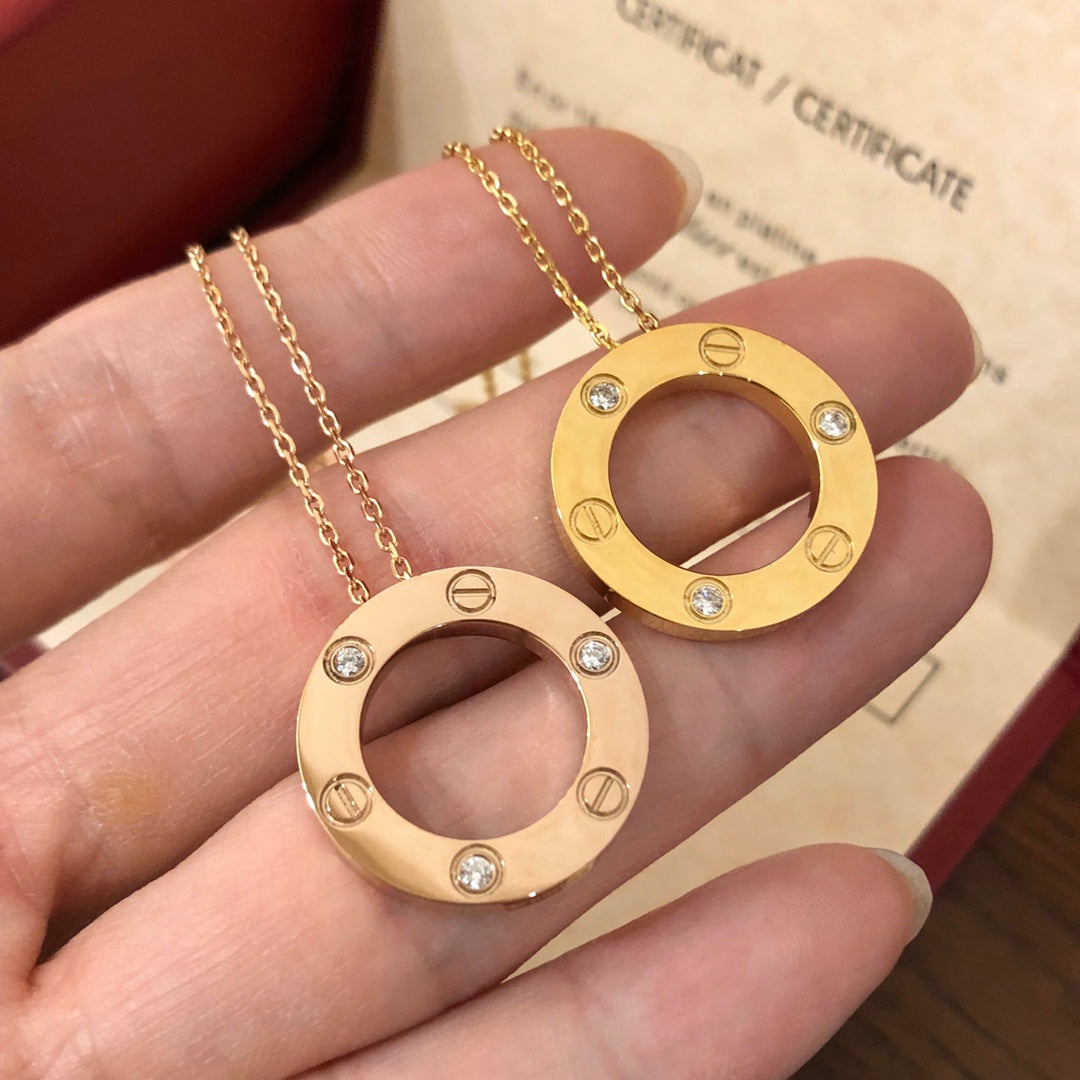 [Marin]LOVE NECKLACE 16MM 3 DIAMONDS