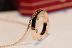 [Marin]LOVE NECKLACE 16MM 6 DIAMONDS PINK GOLD