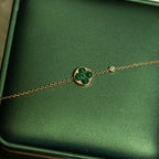 [Marin]SUN MALACHITE 1 DIAMOND PINK GOLD BRACELET