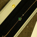 [Marin]SUN MALACHITE 1 DIAMOND PINK GOLD BRACELET