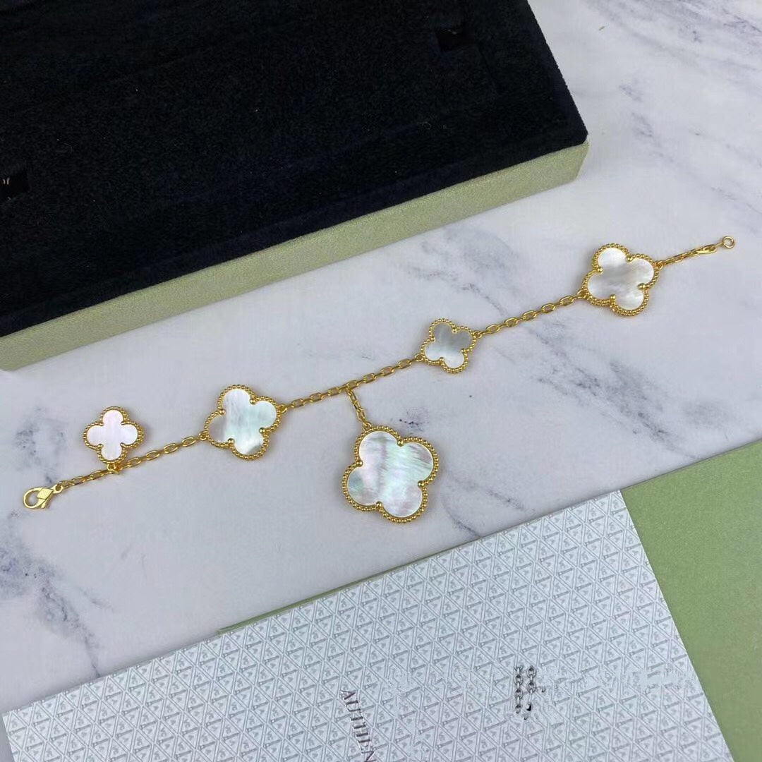 [Marin]MAGIC CLOVER MOP GOLD BRACELET 5 MOTIFS
