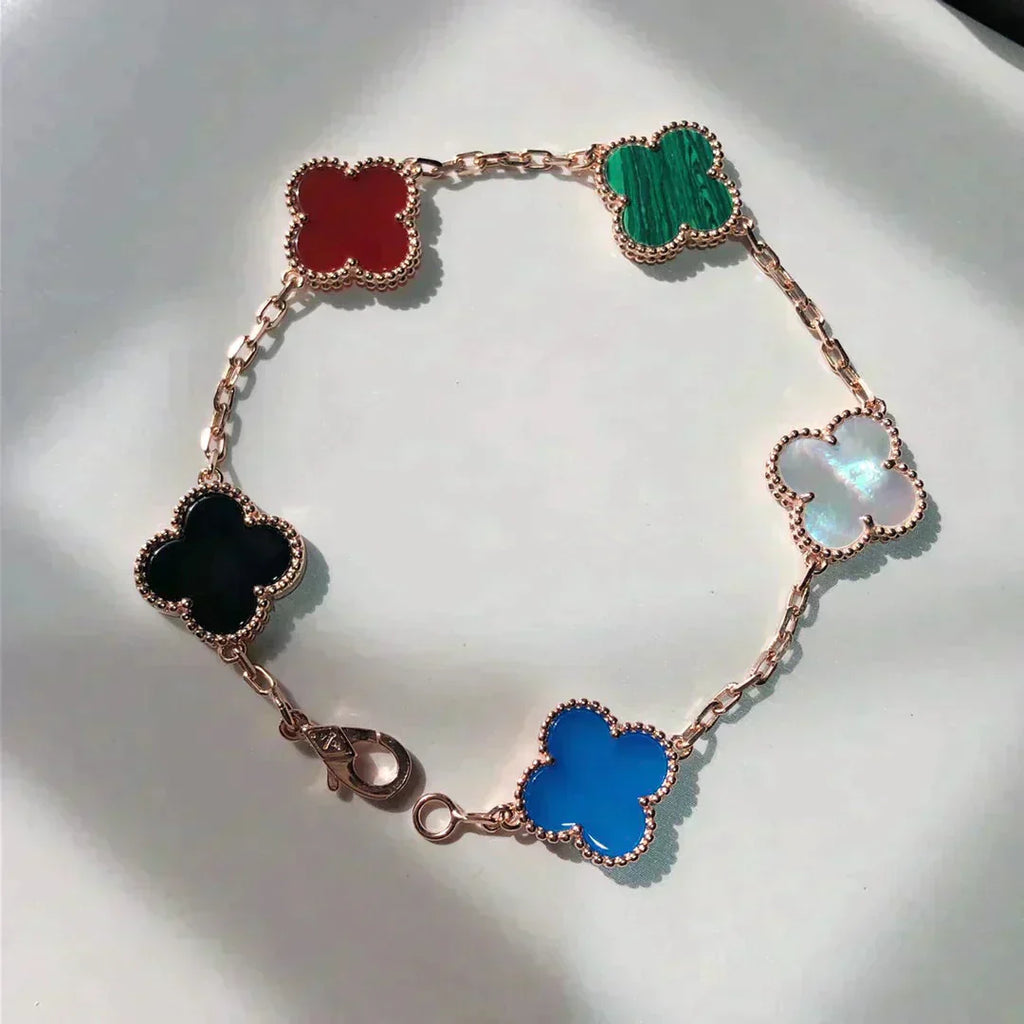 [⭐Shinejoy]CLOVER 5 MOTIFS MULTICOLOR BRACELET