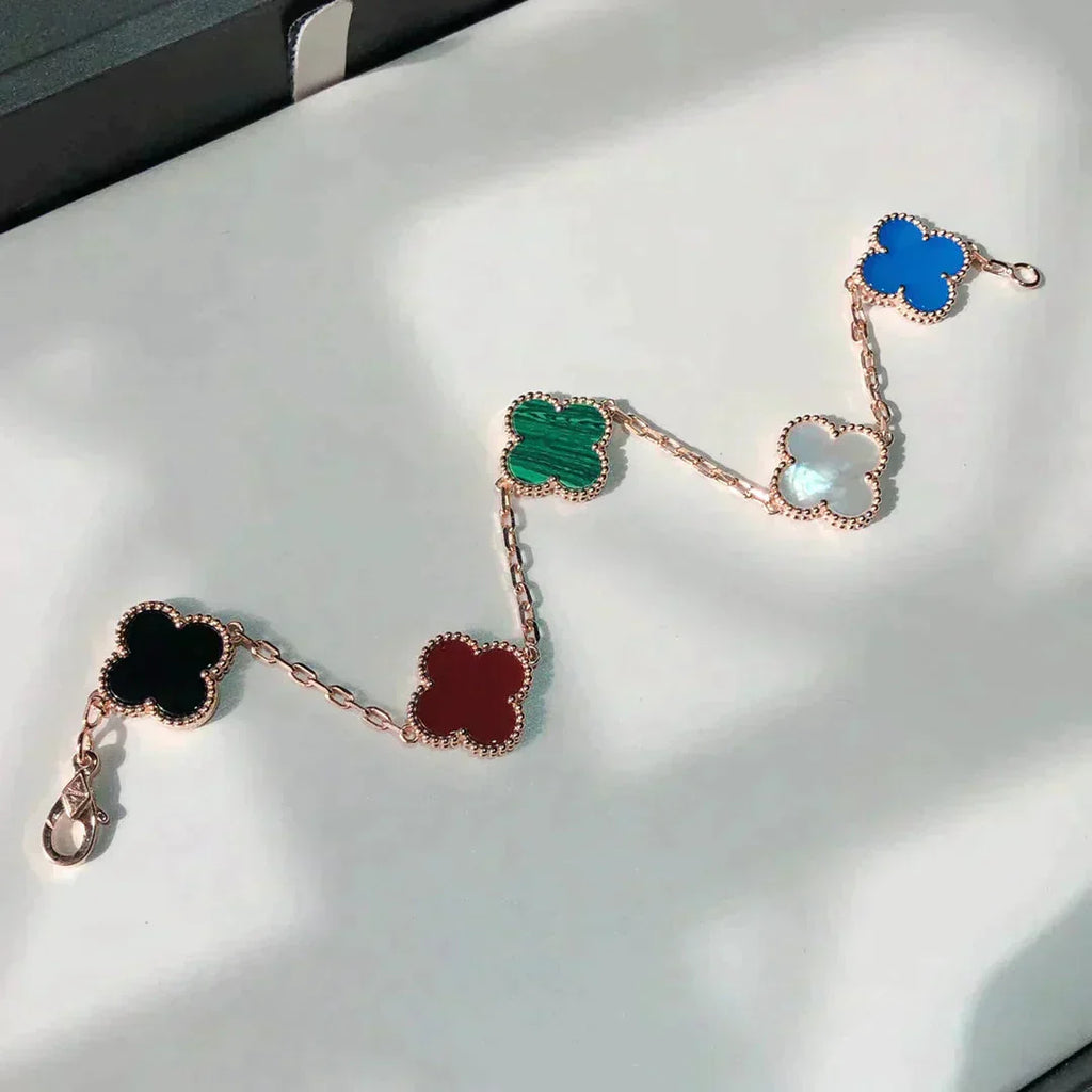 [⭐Shinejoy]CLOVER 5 MOTIFS MULTICOLOR BRACELET