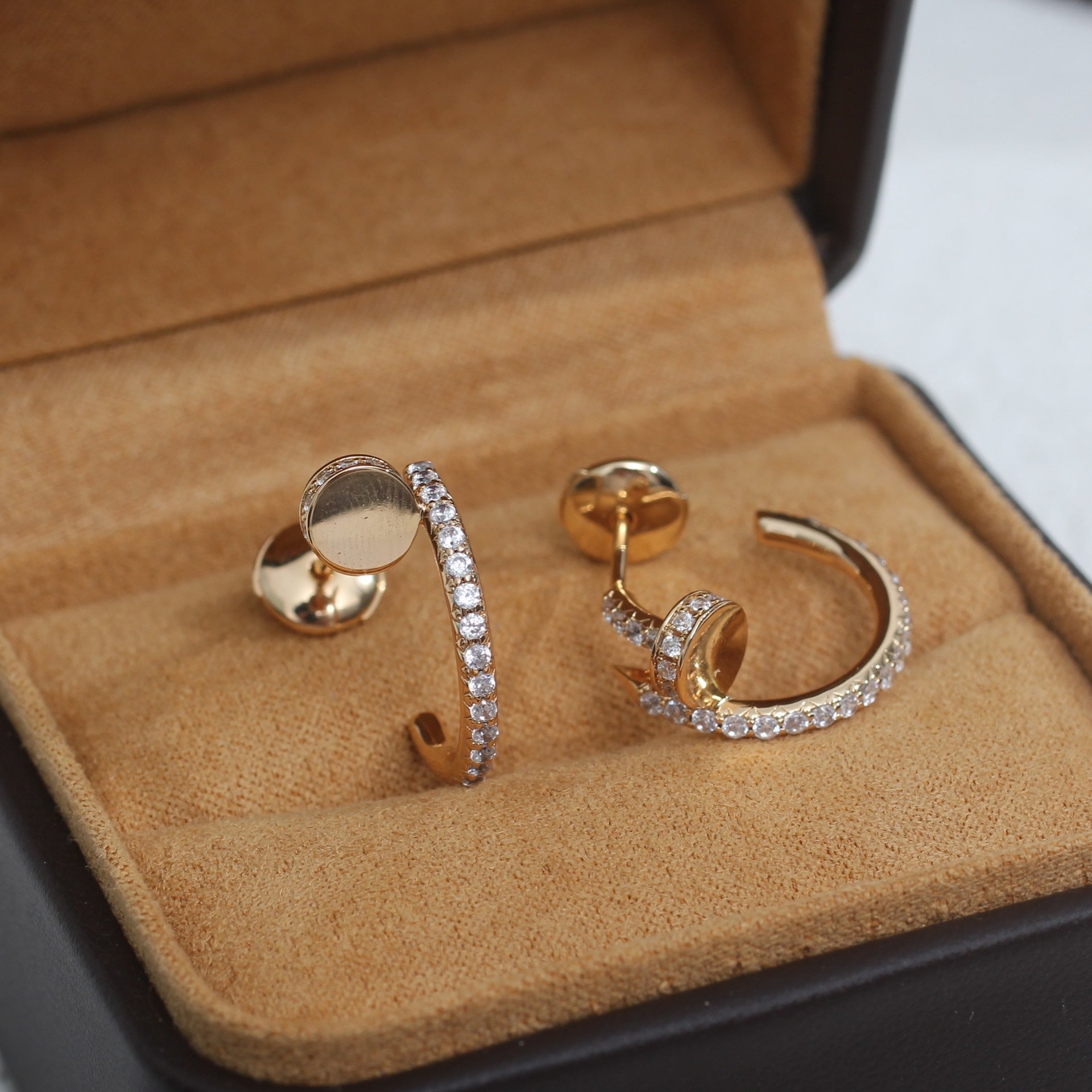 [Marin]JUSTE EARRINGS 12.75MM PINK GOLD DIAMOND