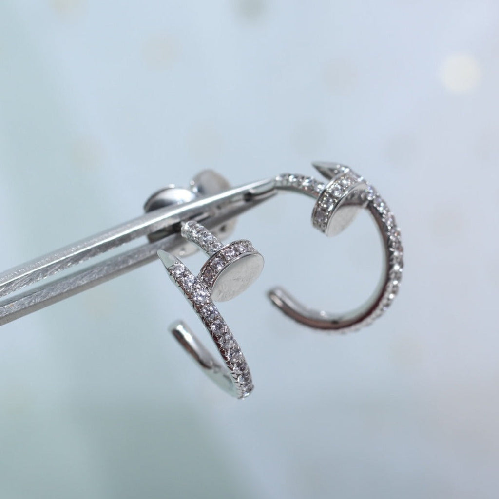 [Marin]JUSTE EARRINGS 12.75MM SILVER DIAMOND