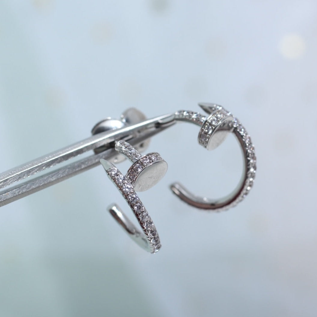[Marin]JUSTE EARRINGS 12.75MM SILVER DIAMOND