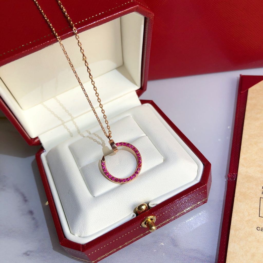[Marin]JUSTE NECKLACE GOLD RED DIAMONDS