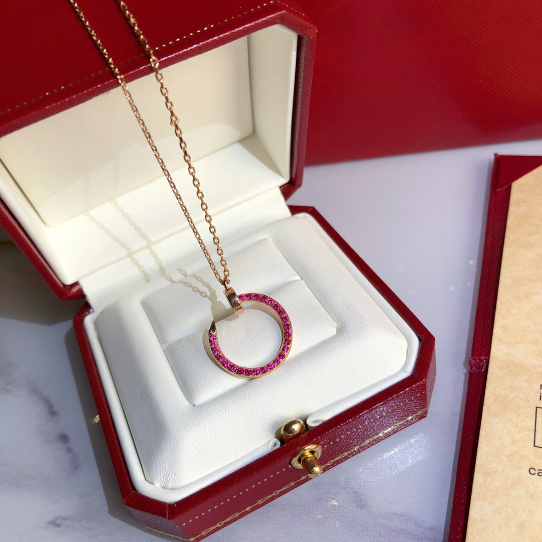 [Marin]JUSTE NECKLACE GOLD RED DIAMONDS