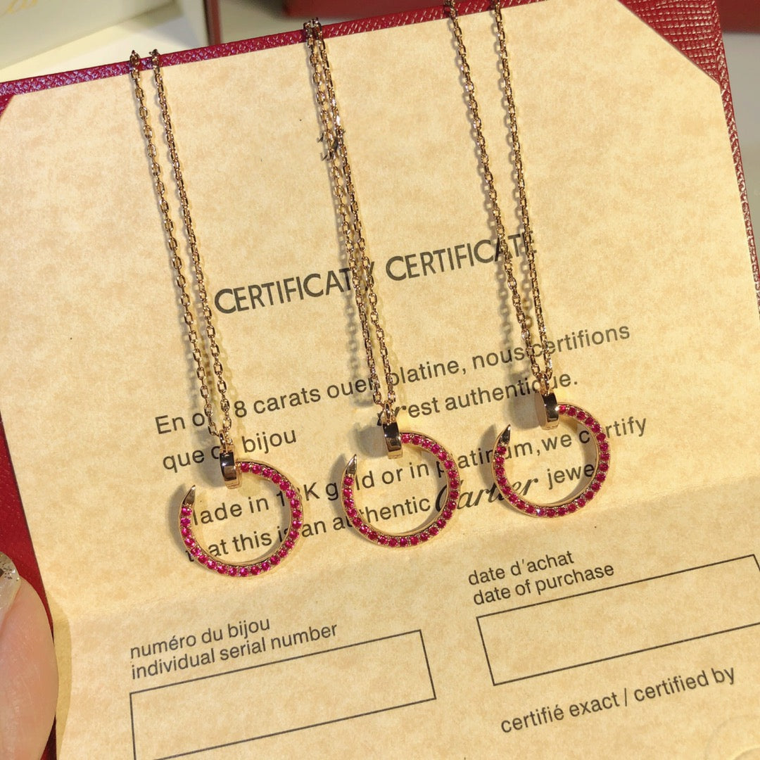 [Marin]JUSTE NECKLACE GOLD RED DIAMONDS