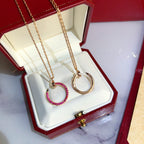 [Marin]JUSTE NECKLACE GOLD RED DIAMONDS
