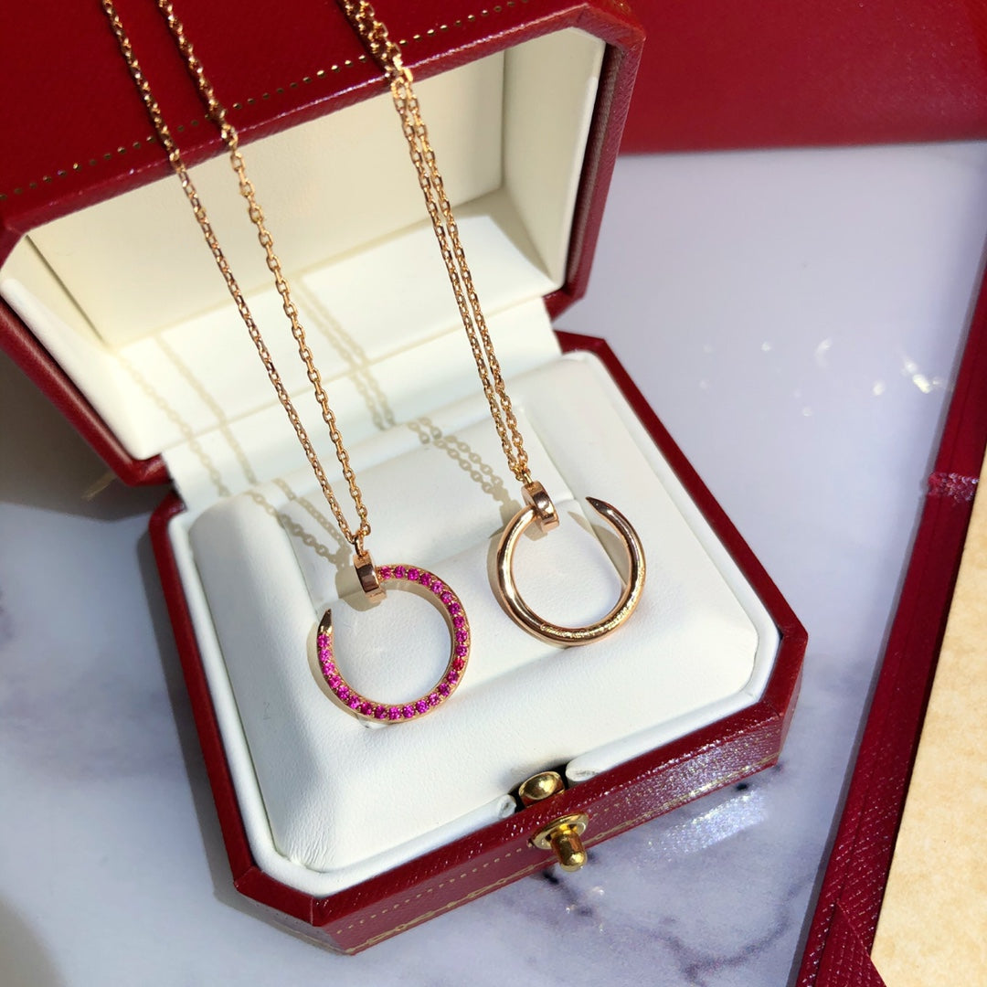[Marin]JUSTE NECKLACE GOLD RED DIAMONDS