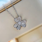 [Marin]CLOVER DIAMOND NECKLACE SILVER