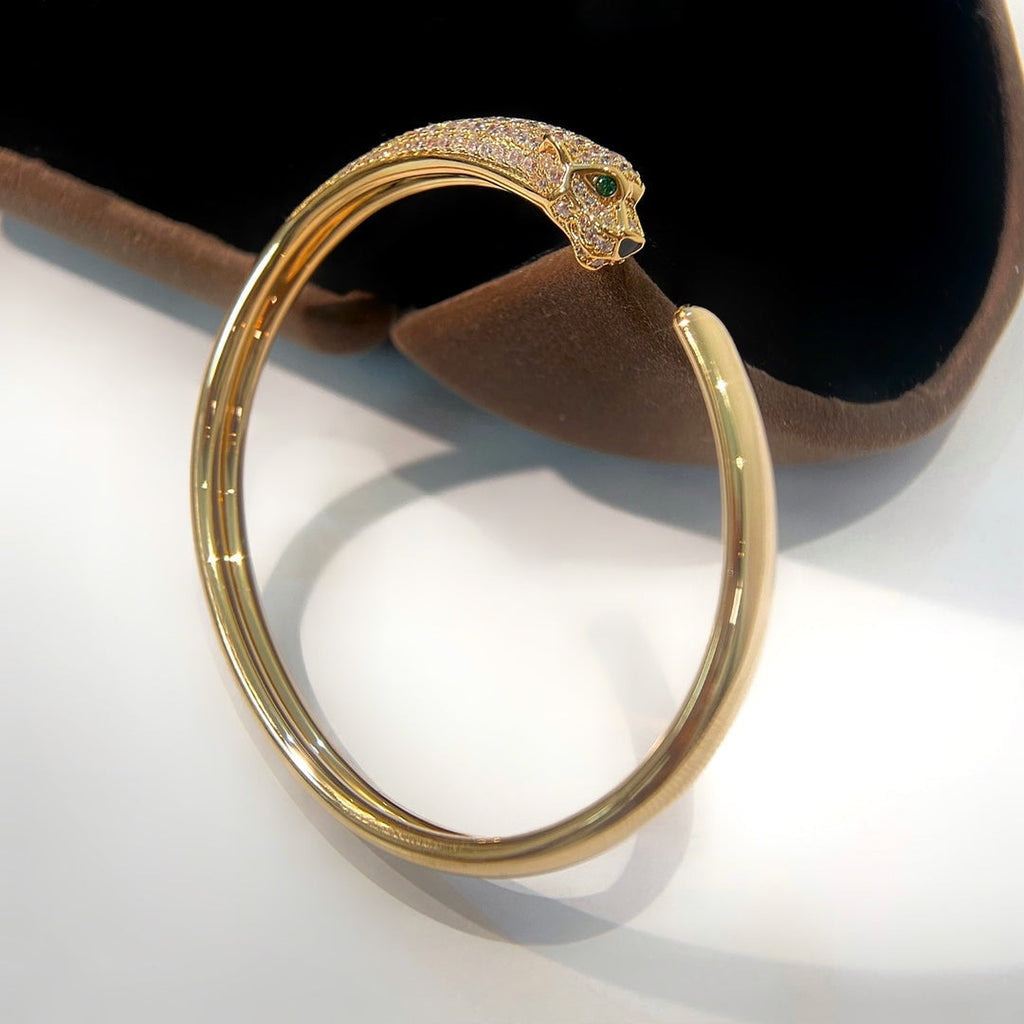 [Marin]PANTHERE GOLD DIAMOND OPEN BRACELET