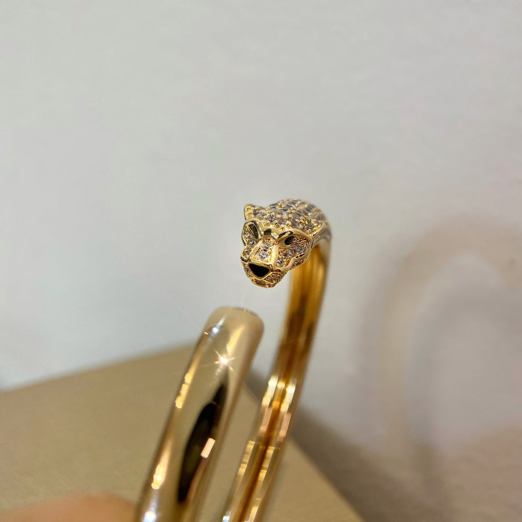 [Marin]PANTHERE GOLD DIAMOND OPEN BRACELET