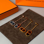 [Marin]CHAINE VERSO BLACK CERAMIC EARRINGS