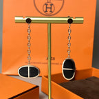 [Marin]CHAINE VERSO BLACK CERAMIC EARRINGS