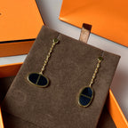 [Marin]CHAINE VERSO BLACK CERAMIC EARRINGS