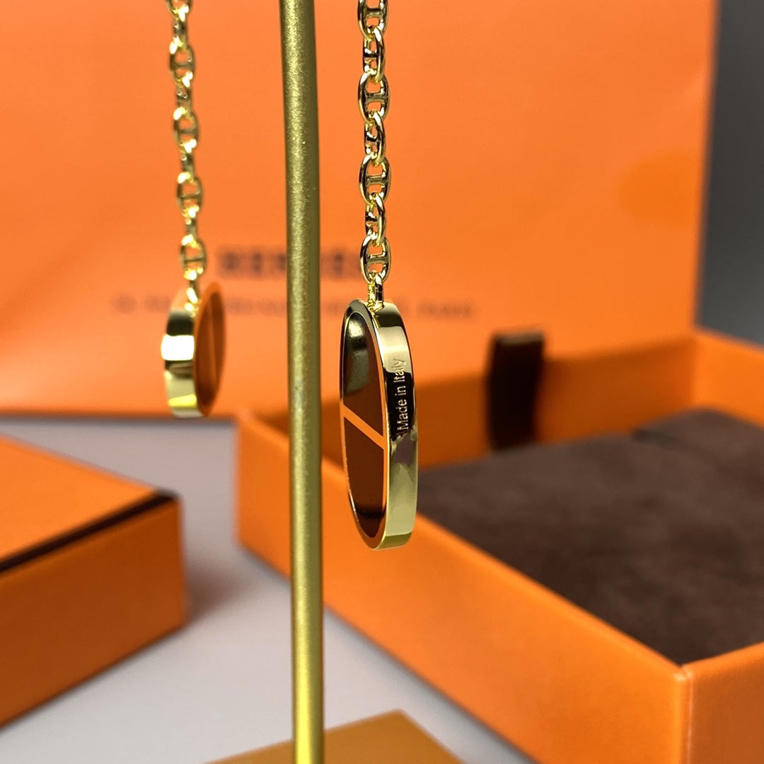 [Marin]CHAINE VERSO BLACK CERAMIC EARRINGS