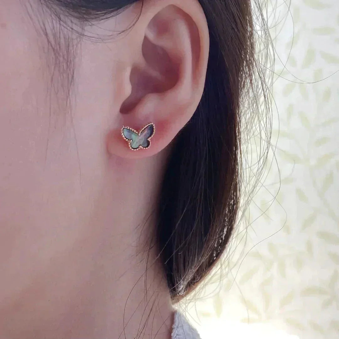[Marin]BUTTERFLY DARK MOP  EARRINGS