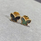 [Marin]BOUCLES D'OREILLES PAPILLON NACRE NOIRE