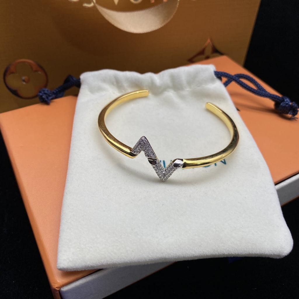 [Marin]BRACELET OUVERT VOLTE UPSIDE DOWN DIAMANT OR