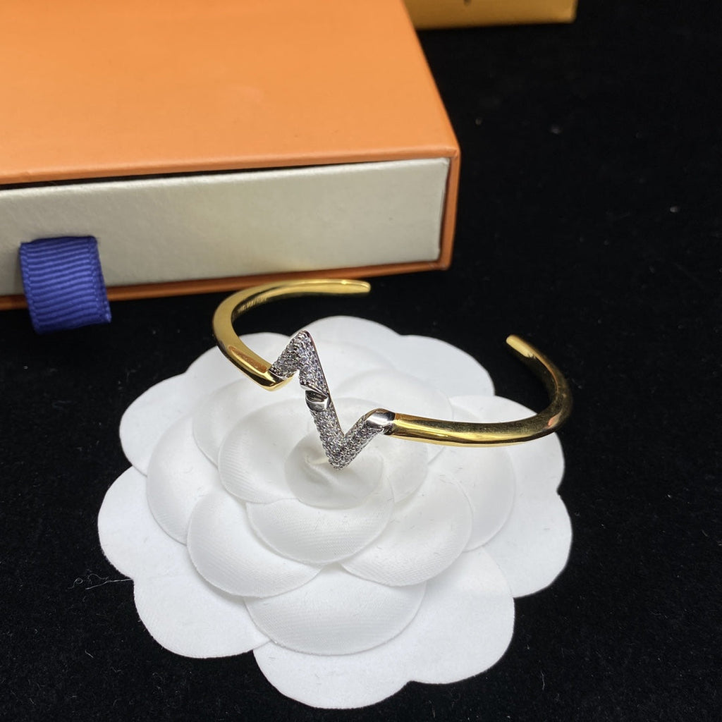 [Marin]BRACELET OUVERT VOLTE UPSIDE DOWN DIAMANT OR
