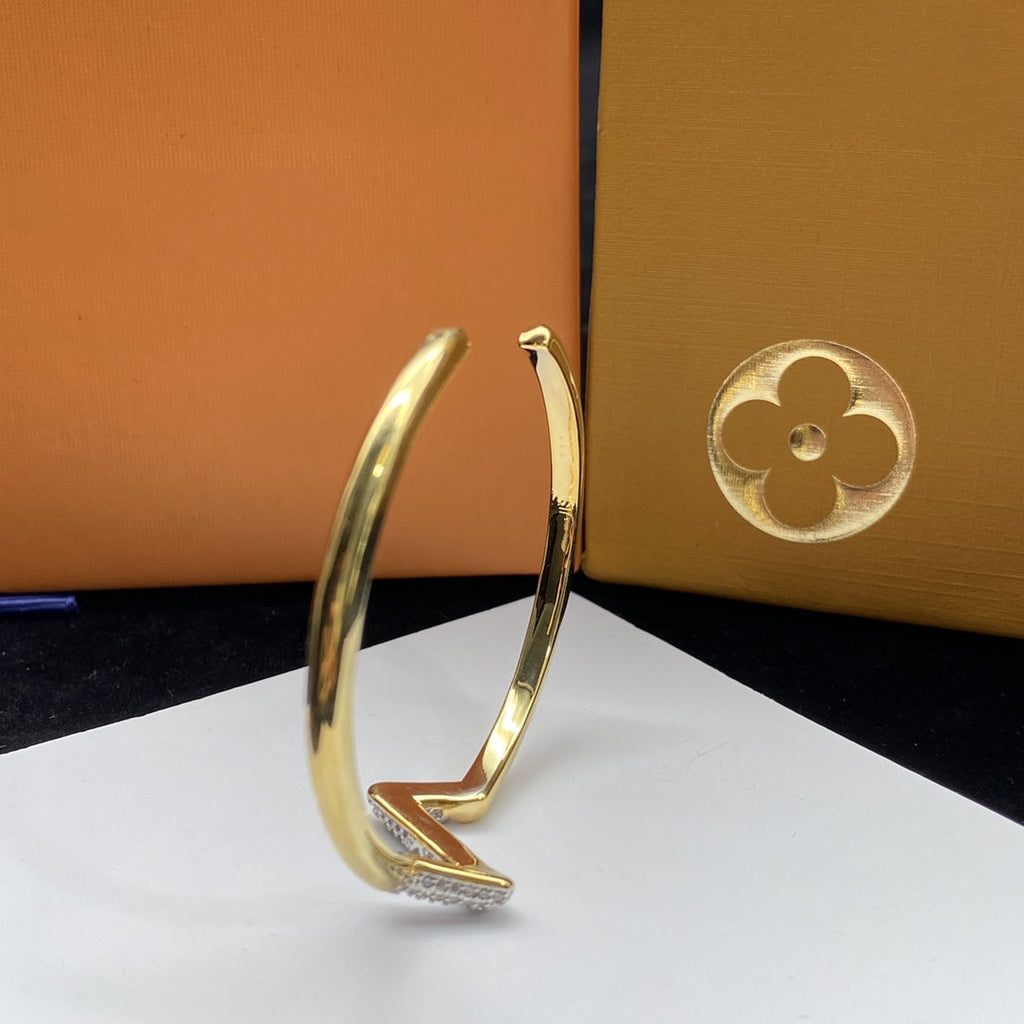 [Marin]BRACELET OUVERT VOLTE UPSIDE DOWN DIAMANT OR