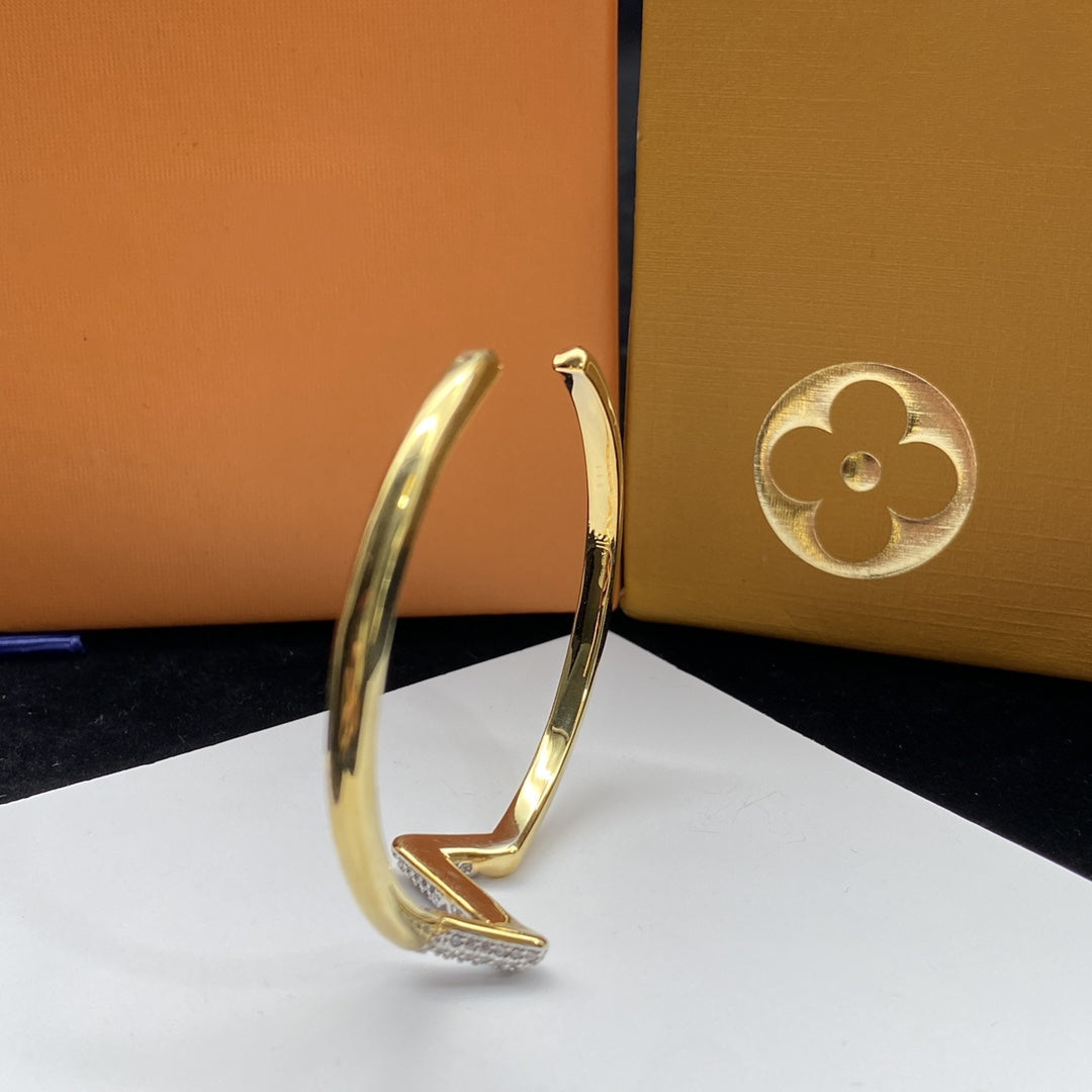 [Marin]BRACELET OUVERT VOLTE UPSIDE DOWN DIAMANT OR