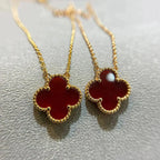 [Marin]CLOVER 15MM CARNELIAN SINGLE FLOWER NECKLACE